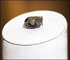 The Hope Diamond is displayed without a jeweled setting. (By Pablo Martinez Monsivais -- Associated Press)