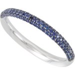 Say Yes Diamonds - Blue Sapphire Quarter Eternity Band in 14k White Gold